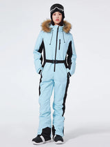 Einteiliger Skianzug für Damen | Wintersportbekleidung – Hellblau