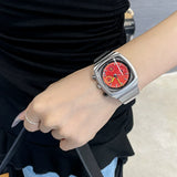 2024 Damen Luxus Armbanduhr - Trendige Quadratische Uhr für Modebewusste Frauen – red