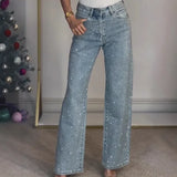 Damen-Mom-Jeans | reguläre Passform – Hellblau