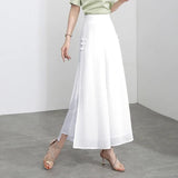 Riviera Eleganz™ Weite Hose mit Überwurf – Weiß