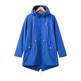 Damen Kapuze Wasserdichter Trenchcoat | Lässig – Blau