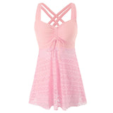 Loriane – Prämie Badeanzug Mit Spitzen Halter – Hellrosa