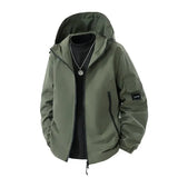 Herren Winter Skijacke mit Kapuze | Übergröß – Armeegrün