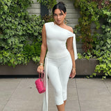 Odessa™ Set mit One-Shoulder-Bluse und Eleganter Caprihose – Weiß