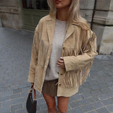 Dakota | Wildleder-Fransenjacke – Boho-Chic trifft auf Western-Style – Beige