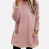 Oriella - Weicher Fleece Pullover Mit Tasche – Rosa