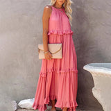 Munalisa - Maxikleid Mit Rüschen – Rosa