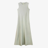 Elegantes Satinkleid - Stricktop-Kombinationsset – Grüner Glanz Satin