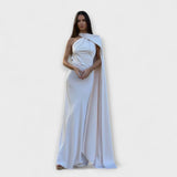 Elegantes Off-Shoulder Halter Maxikleid – Weiß