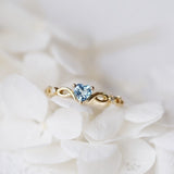Zirkonia Herzring – Gold Blau