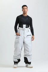 Unisex-Skihose mit Trägersystem | funktionale Winterausführung – Weiß