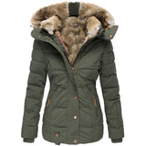 Odina - winterjacke mit kapuze – Armeegrün