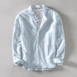 Nevio | Herren Langarm-Henley-Shirt – Hellblau