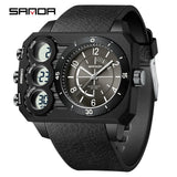 SANDA 6237 Herren Elektronische Uhr – Multifunktionale Sportuhr Wasserdicht Mit Nachtsicht & Dualanzeige – Schwarz