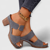 SHARA | Orthopädische Komfortsandalen mit Blockabsatz – Grau