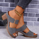 Sophia | Fußgewölbestütze Blockabsatz Sandalen – Grau