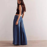 Solen™ Damenhose aus weichem Denim mit hoher Taille – Dunkelblau