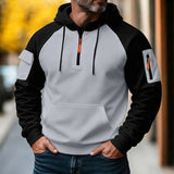 Nachman – Langarm-Kapuzenpullover Mit Halbem Reißverschluss – Weiß