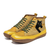 Zara - Stylischer Stiefel Mit Katzenmotiv – Gelb