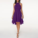 Patricia - Damen Mini mit Trägern und Volants – Violett