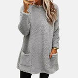 Dinna™ -  Mittellanges Shirt Pullover – Hellgrau