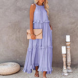 Elyndria – Elegantes Ärmelloses Maxikleid – Lila