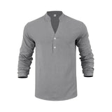 Orvian™ Hemd aus Premium-Leinen mit Minimalistischem Henley-Kragen – Grau
