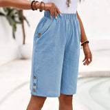 Valentina | Lässige Passform Shorts – Hellblau