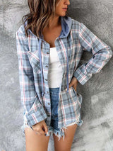 Becky - Lässiger Stil Hoodie – Hellblau