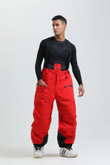 Unisex-Skihose mit Trägersystem | funktionale Winterausführung – Rot