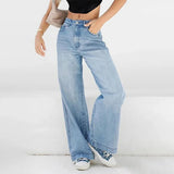 Damen Baggy Jeans | Hohe Taille – Hellblau