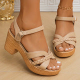 Gianna | Klassische Sandalen mit Mittelhoch – Camel