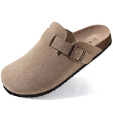 Clark Suede Komfort Clog - Karamellfarbenes Wildleder mit Ergonomischem Kork-Fußbett – Wildleder-Aprikose