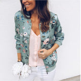 Bomberjacke mit floralem Motiv – Grün