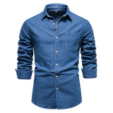 Hunter | Knopfleiste Classic-Fit Hemd – Blau