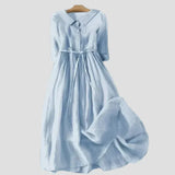 Morges | Kleid mit Hemdkragen und eleganter Silhouette – Hellblau
