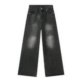 Herren Vintage Baggy Jeans | Straßenkleidung-Stil – Schwarz-grau