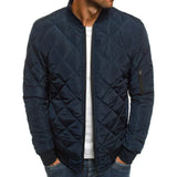 Jacob™ - Baumwolljacke mit Diamantmuster – Marineblau