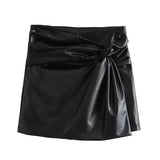 Rock mit Schleife – Schwarzes Leder