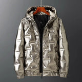 Herren Winter Daunen Jacke | mit Kapuze – Gold
