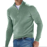 Ralf polo - Stylischer Pullover mit Reißverschluss für Herren – Grün