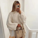 Locker sitzender pullover für lässige casual-looks für damen – Weiß