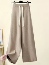 Winterstrickset - wärme und stil in einem eleganten outfit – Hose Grau