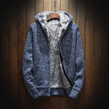 Luke | Stylischer Kapuzen-Cardigan – Blau