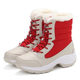 Damen Plateau-Schneestiefel | Lässig – Rot