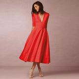 Azmira – Elegantes A-Linien-Midikleid – Rot