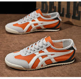 Armin | Geometrische Sommer-Sneaker für Damen & Herren – Grau Orange