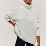 Übergroßer Rollkragenpullover aus Kaschmir – Weiß