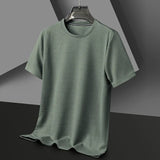 Herren Texturiert Kurzarm T-Shirt | Rundhals – Grün