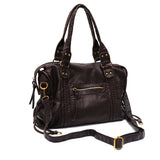 Vintage Vegan Schultertasche – Elegante Damen Crossbody Bag aus Eco-Leder – KAFFEE